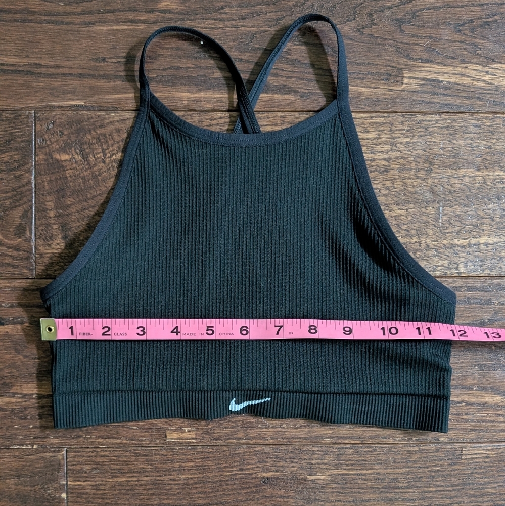NWT Nike Black Sports Bra Ribbed Material Cross Back - Picture 10 of 11